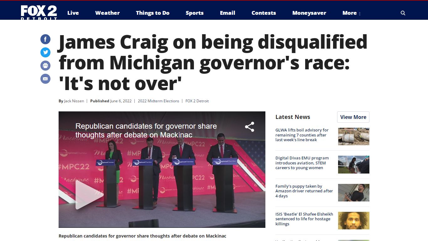 James Craig on being disqualified from Michigan governor's race: 'It's ...